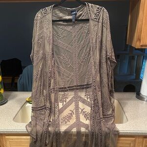 Sheer Lace Kimono Cardigan